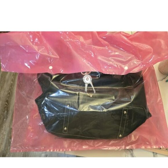 VTG Dooney & Bourke Black Pebble Leather Hobo Shoulder Bag With Matching Wallet - Picture 6 of 10